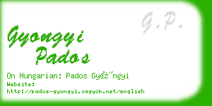gyongyi pados business card